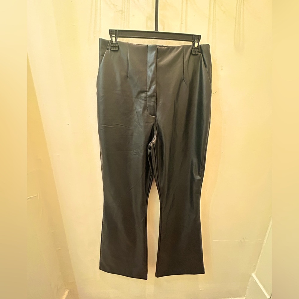Abercrombie & Fitch Vegan Leather Flare Pants